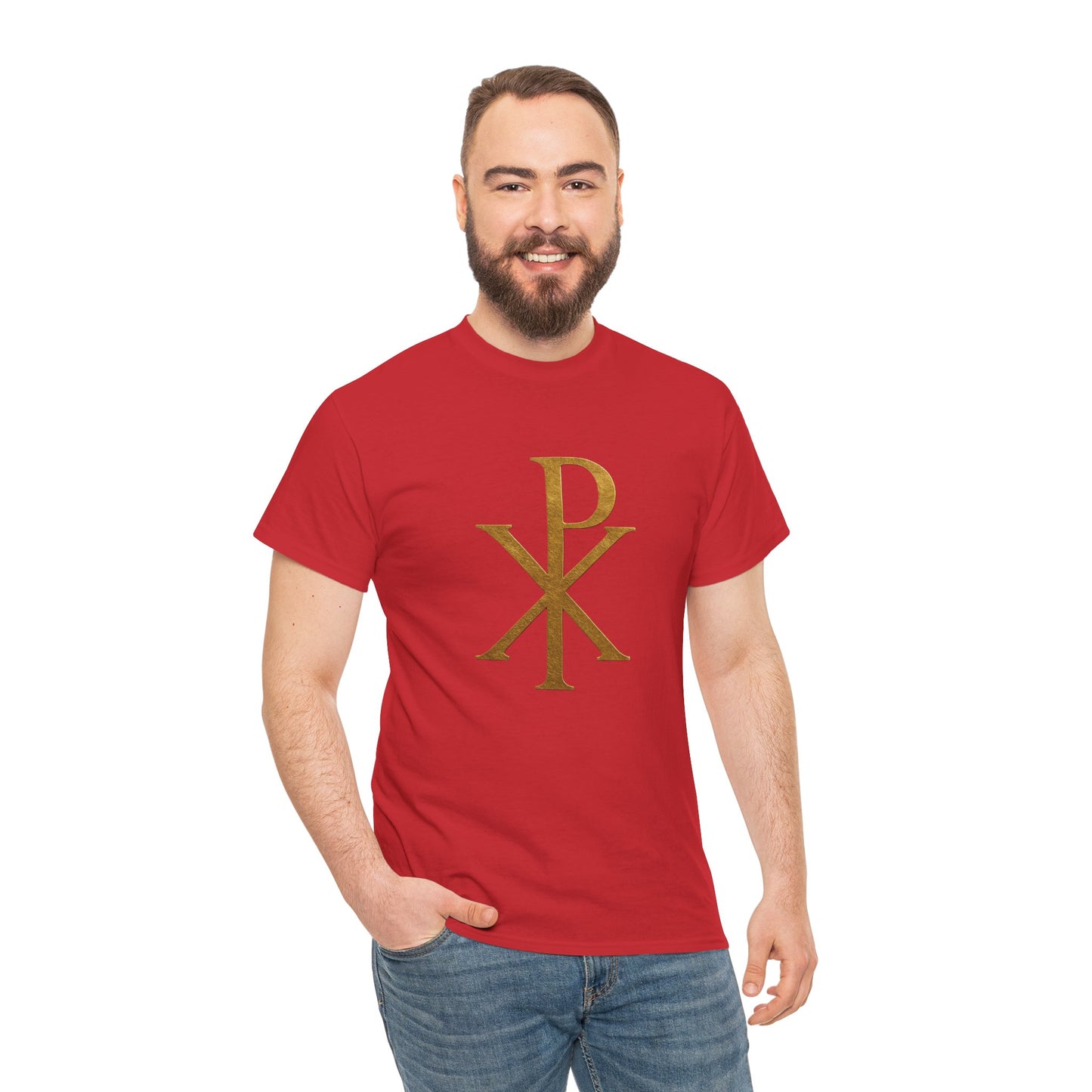 Chi Rho (Gold) - Men's Christian T-Shirt