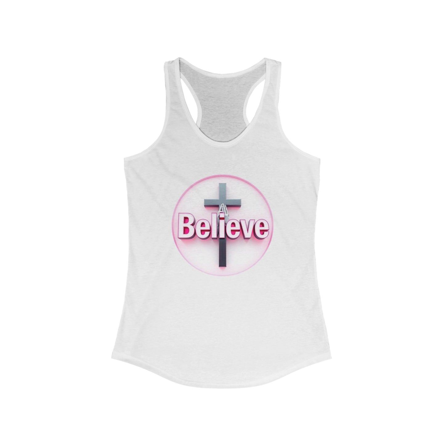 Believe – Women’s Racerback Faith & Fitness Tank
