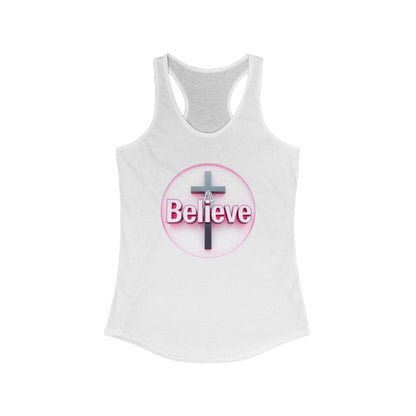 Believe – Women’s Racerback Faith & Fitness Tank