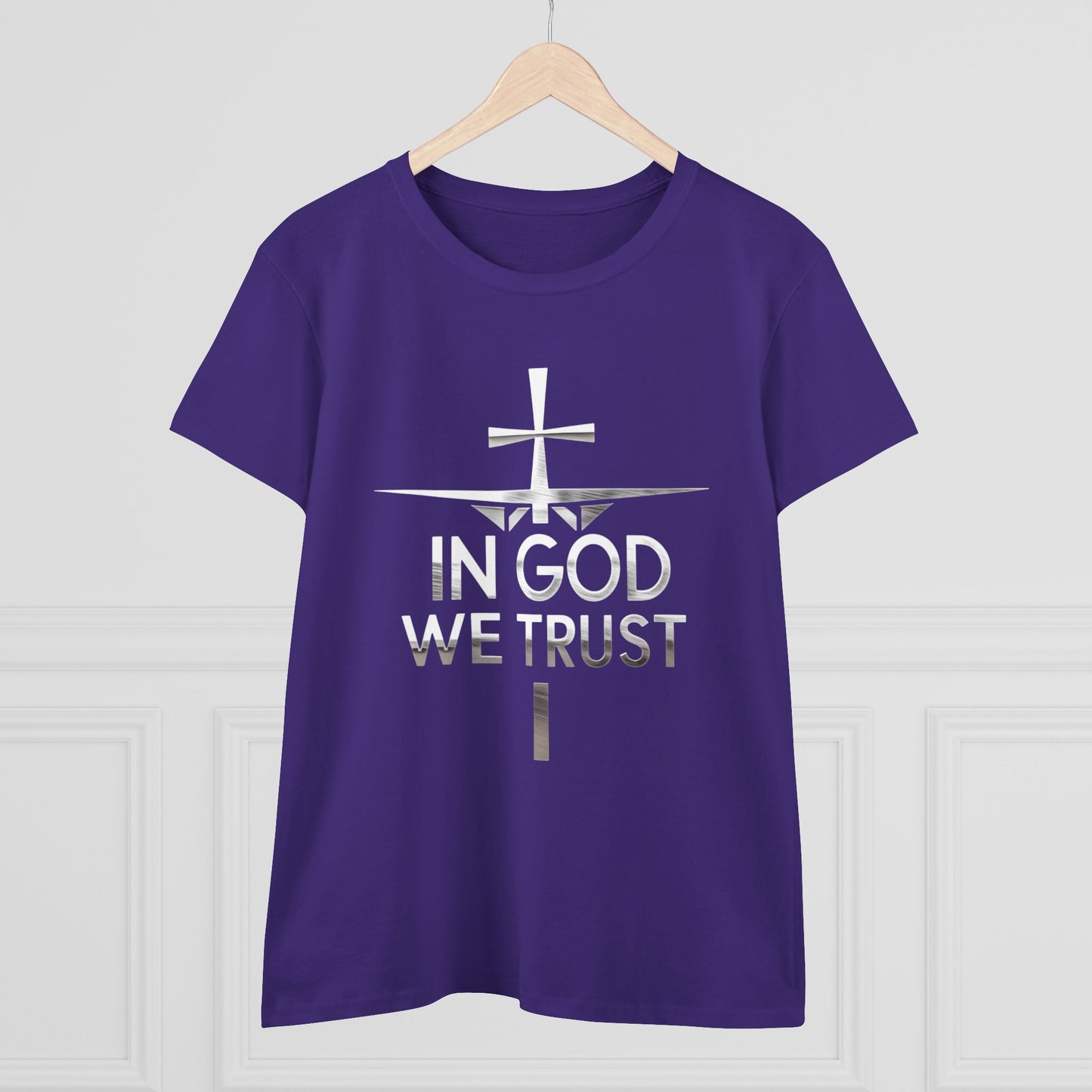 In God We Trust | Women’s Christian Tee with Scripture Back Print