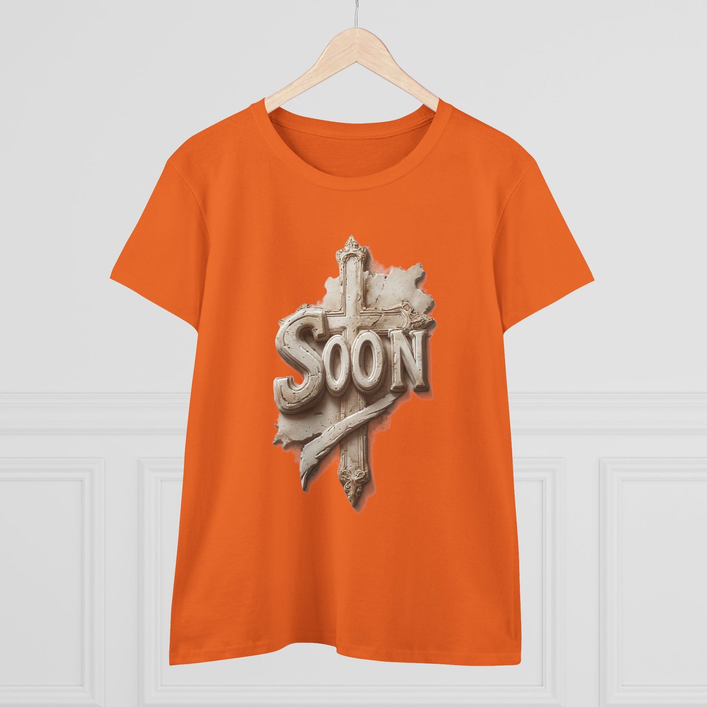 “Soon” Cross Women’s Christian Tee – Bold Faith Made Beautiful
