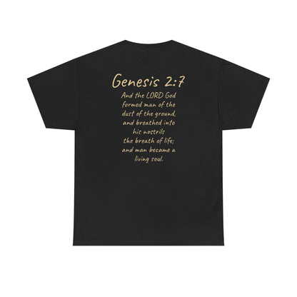 Formed from the Dust | Men’s Christian T-Shirt with Genesis 2:7 (Light Lettering)