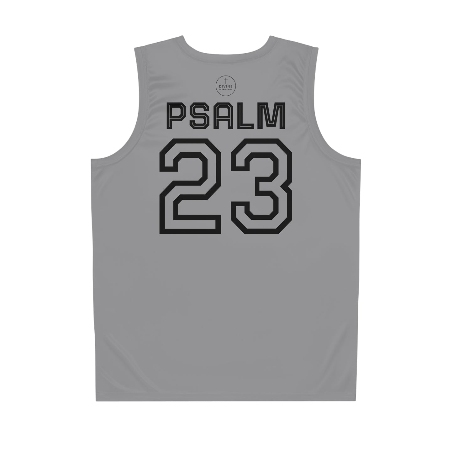 Psalm 23 Men's Basketball Jersey (Grey) – Faith in Every Play