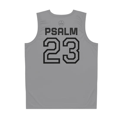 Psalm 23 Men's Basketball Jersey (Grey) – Faith in Every Play