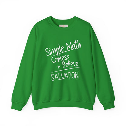 Simple Math Men’s Sweatshirt – Faith Pullover (White Chalk)