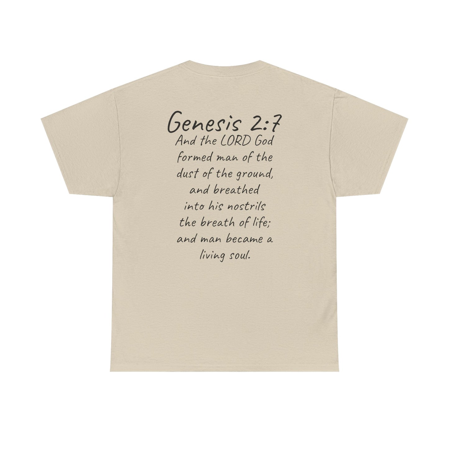 Formed from the Dust | Men’s Christian T-Shirt with Genesis 2:7 (Dark Lettering)