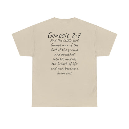 Formed from the Dust | Men’s Christian T-Shirt with Genesis 2:7 (Dark Lettering)