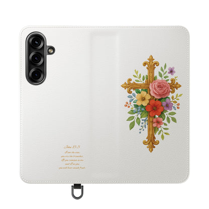 Floral Cross Wallet Case for Samsung– Faith in Bloom