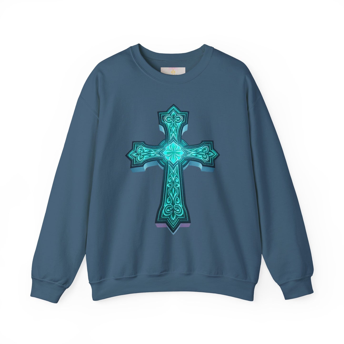 Men’s Faith-Forged Sweatshirt – Luminous Cross Design