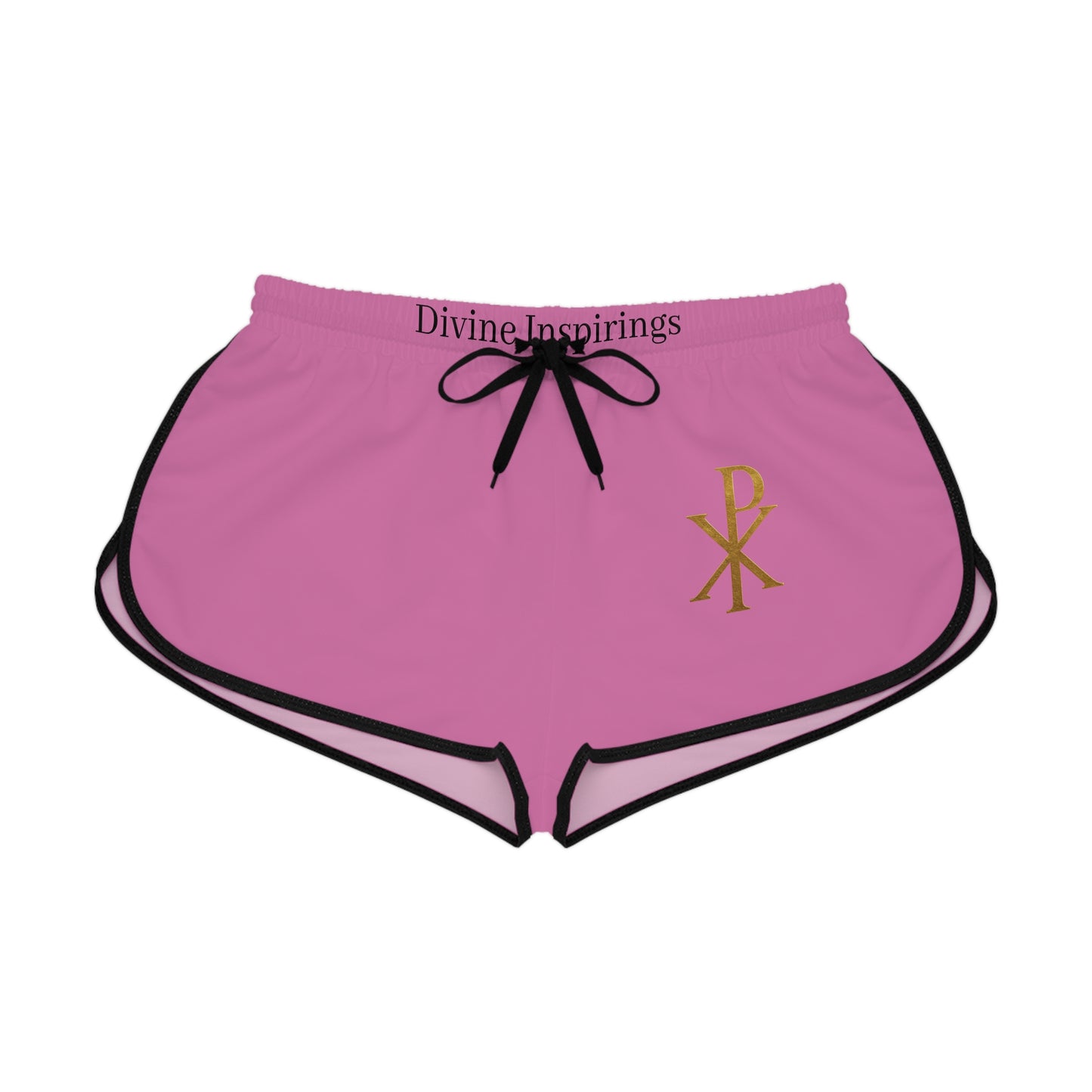 Radiant Faith Women's Shorts in Pink with Chi Rho Design