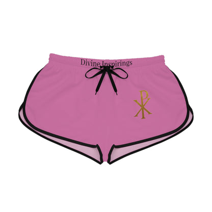Radiant Faith Women's Shorts in Pink with Chi Rho Design