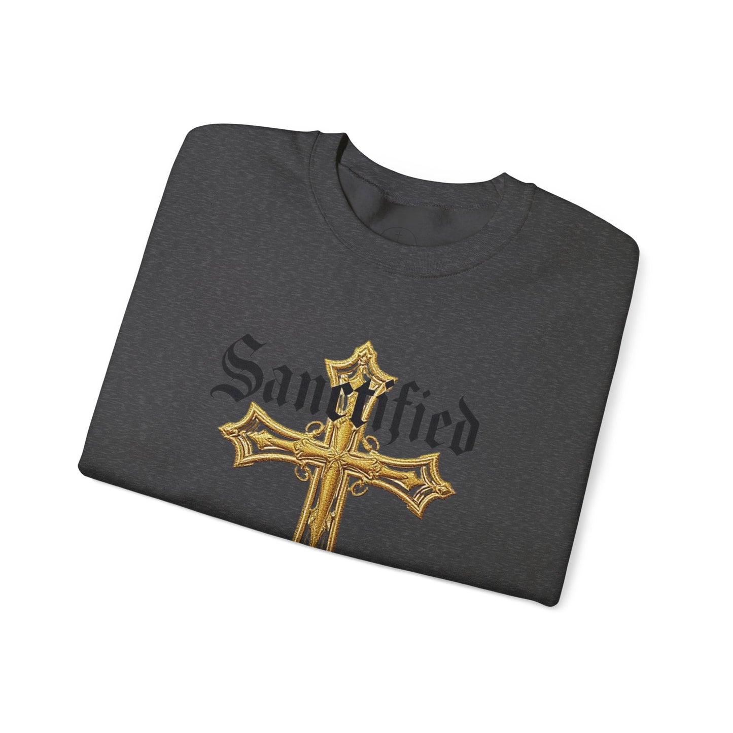 Sanctified Women's Gothic Cross Sweatshirt – Elegant Faith Wear