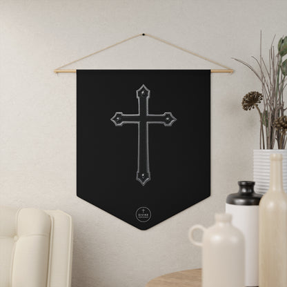 At the Foot of the Cross Pennant Banner in Black – Black Cross Design