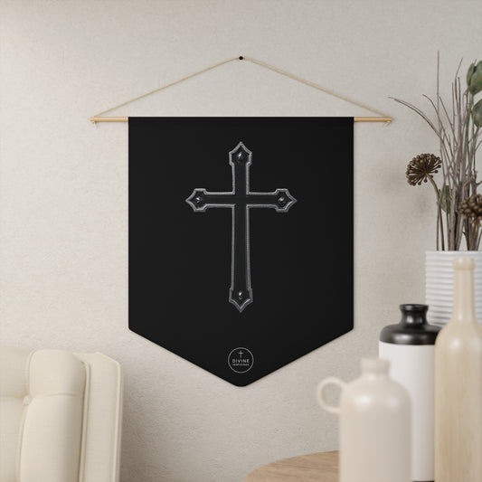 At the Foot of the Cross Pennant Banner in Black – Black Cross Design