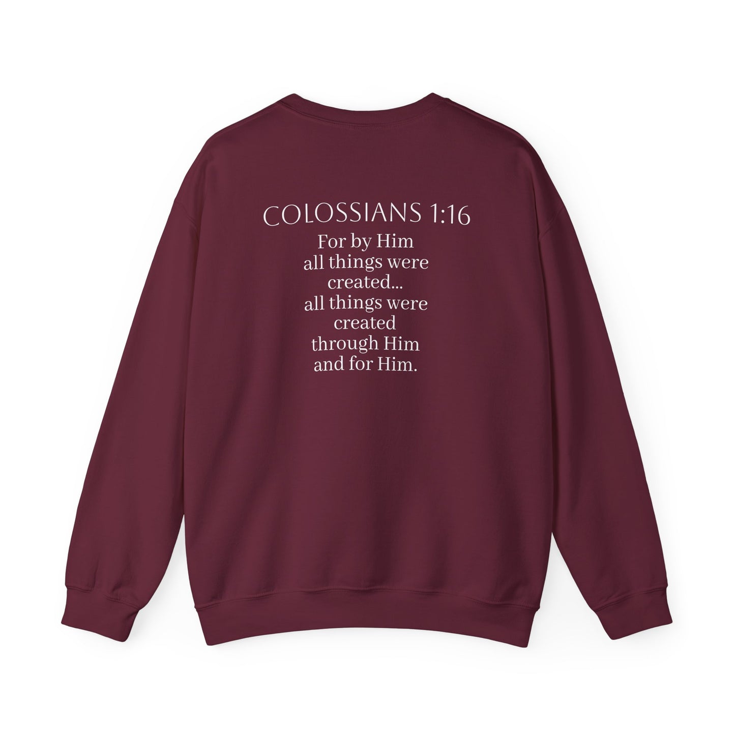 Held Together – Science of Scripture Men’s Sweatshirt (White Lettering)