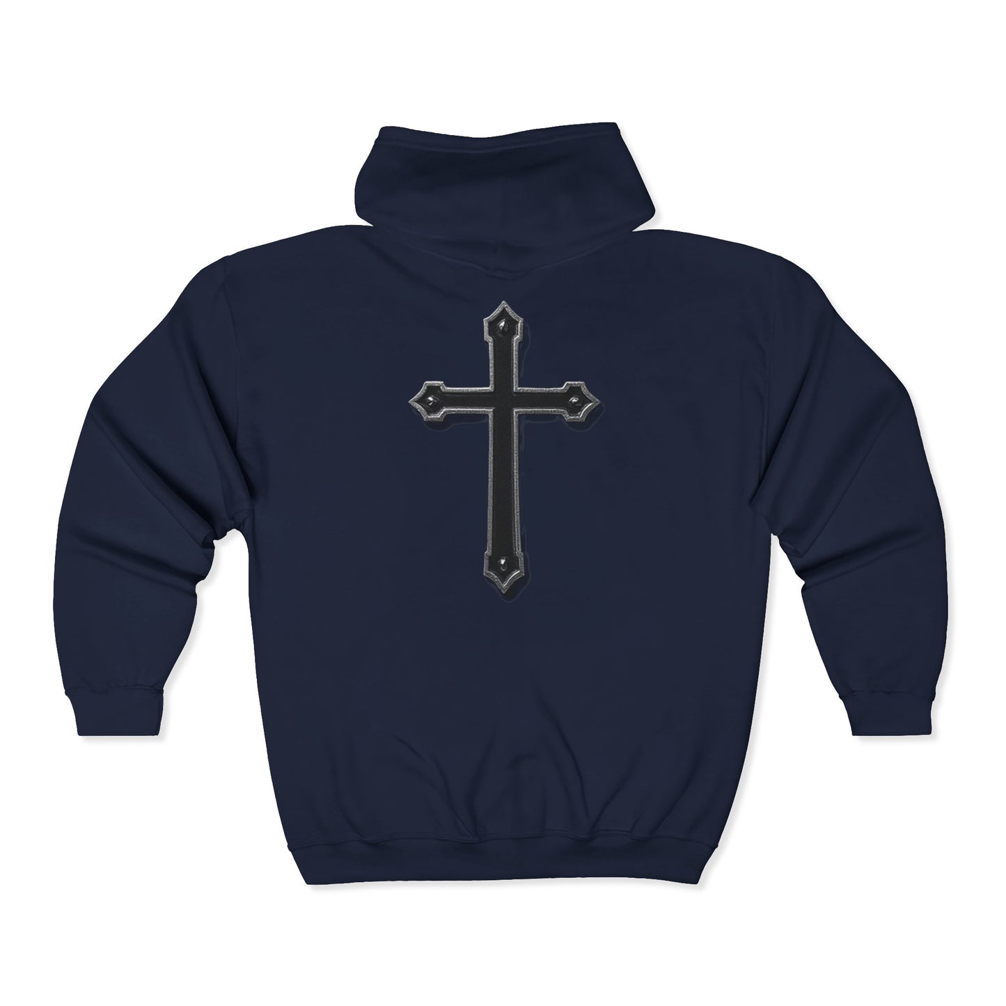 Men’s Black Cross Zip-Up Hoodie – Everyday Faith & Comfort