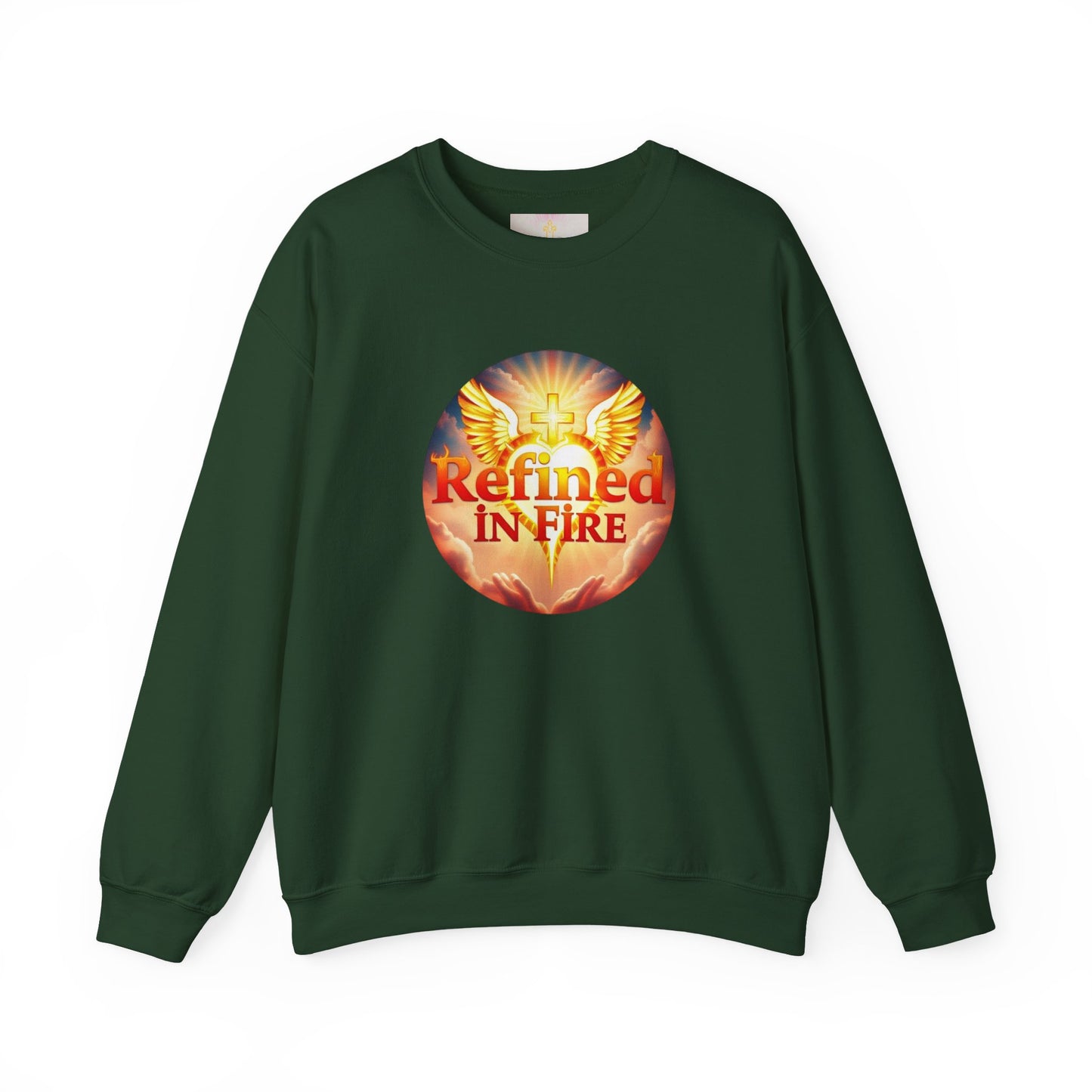Women’s “Refined in Fire” Christian Sweatshirt – Bold Flame Design Pullover