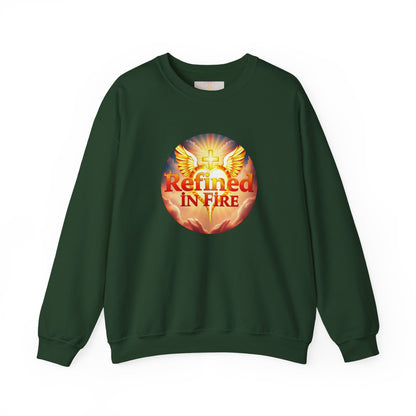 Women’s “Refined in Fire” Christian Sweatshirt – Bold Flame Design Pullover