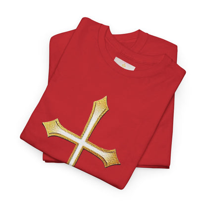 Men’s Gold Cross Tee – Christian Faith-Inspired Apparel