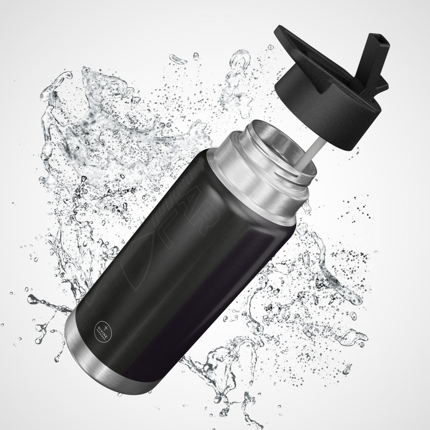 Faith Fueled – Nuclear Energy Stainless Steel Bottle (Black)