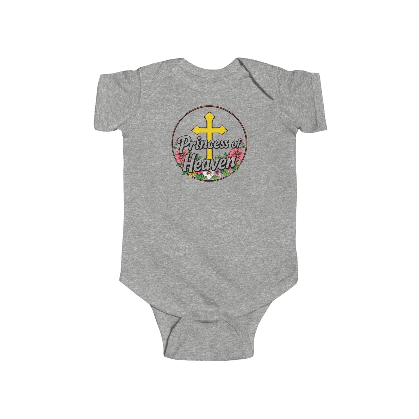 Infant Girls’ “Princess of Heaven” Christian Onesie – Short Sleeve Baby Bodysuit of Faith