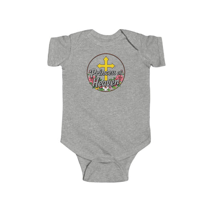 Infant Girls’ “Princess of Heaven” Christian Onesie – Short Sleeve Baby Bodysuit of Faith