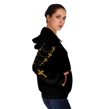 Golden Covenant Zip-Up Hoodie in Black - Christian Apparel