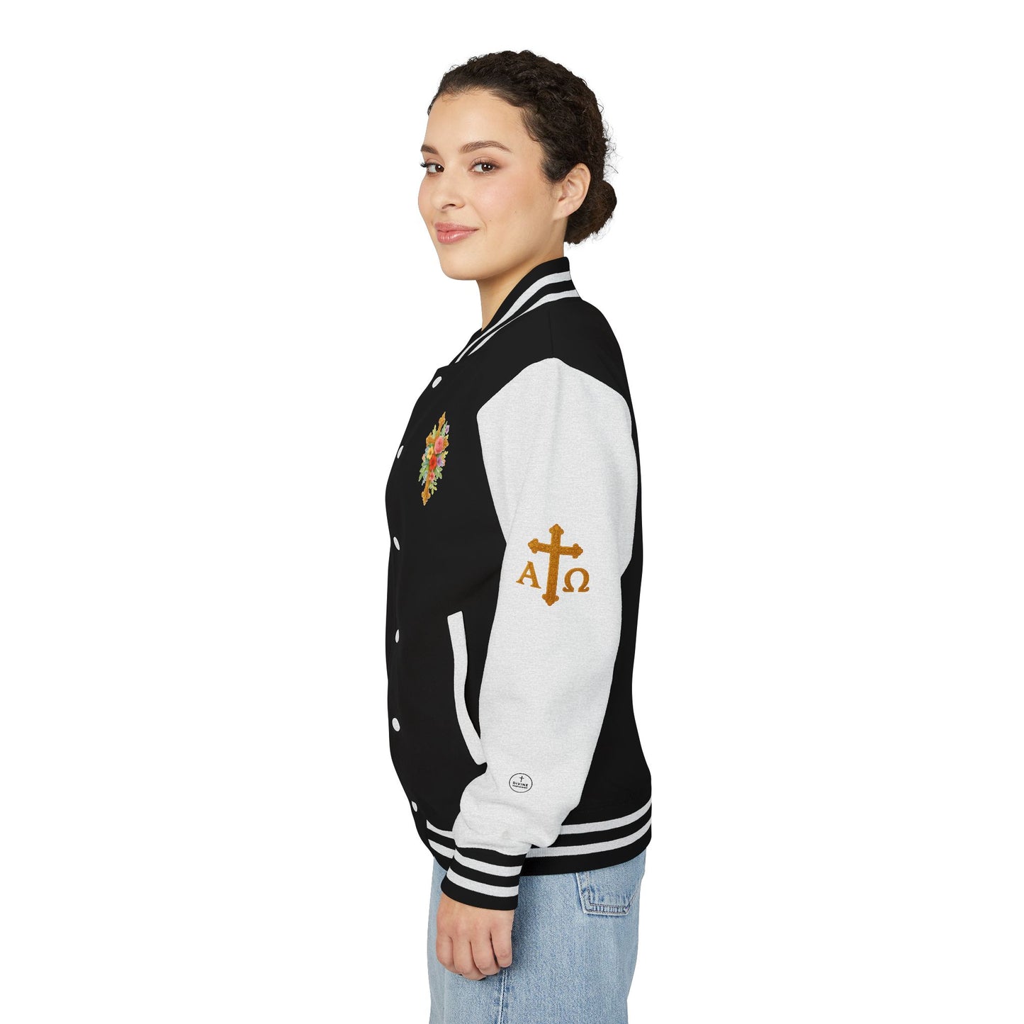 Victory in Christ Women’s Letterman Jacket – Grace in Triumph