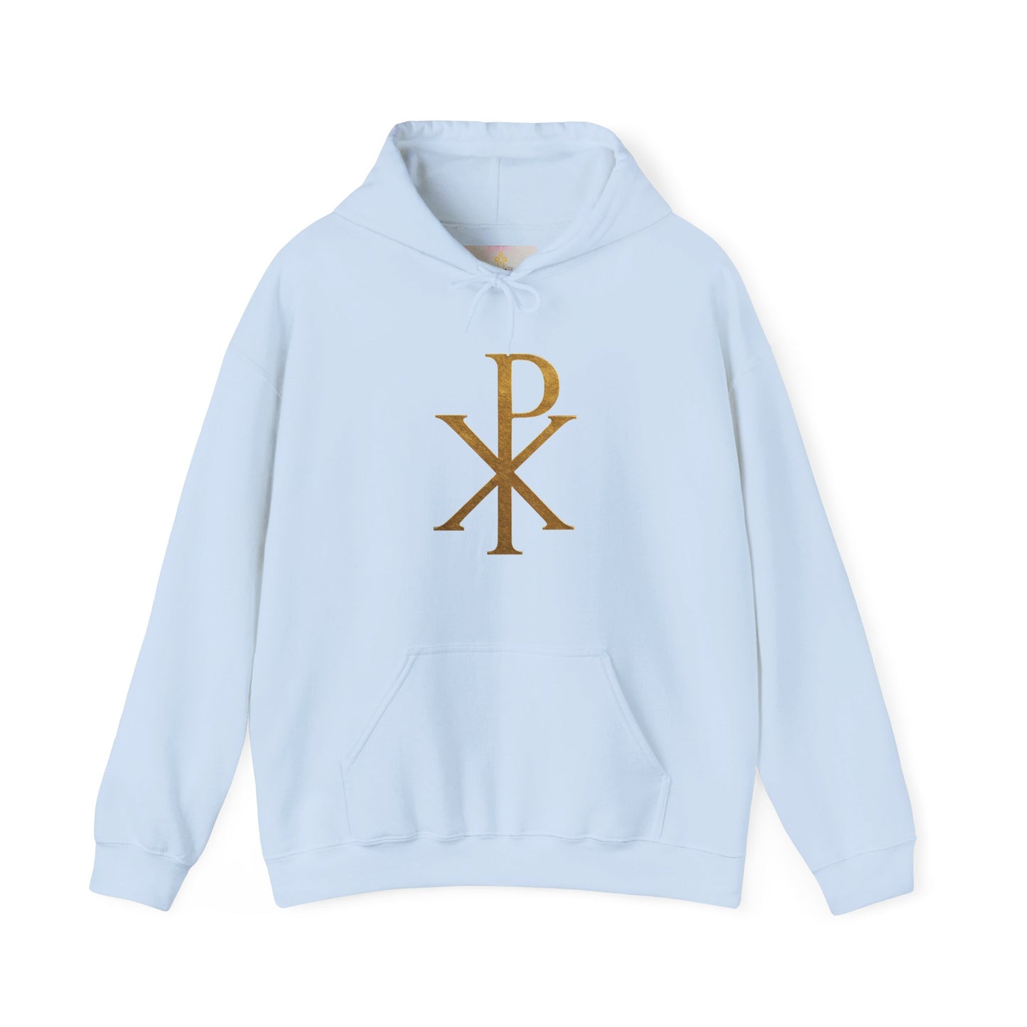 Anointed Warmth – Women’s Gold Chi Rho Christian Hoodie