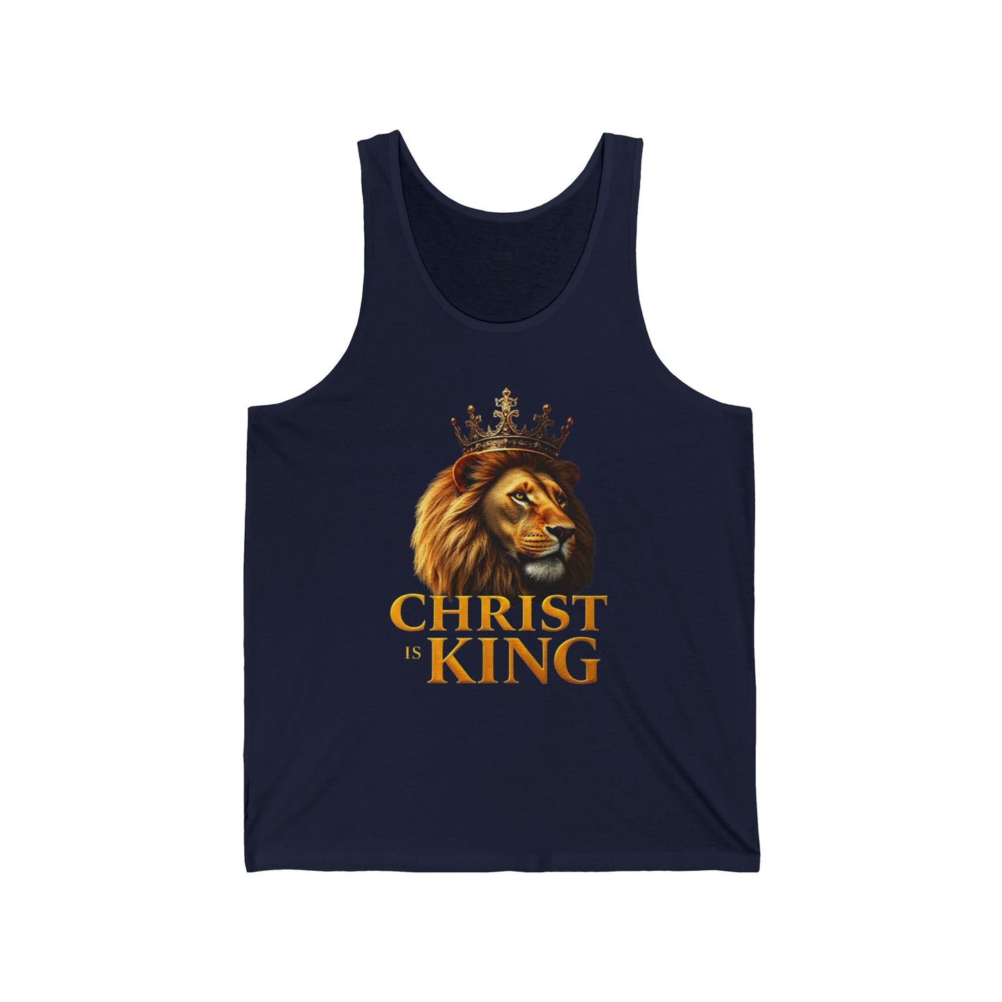 Christ is King – Men’s Christian Tank Top with Lion & Cross Design