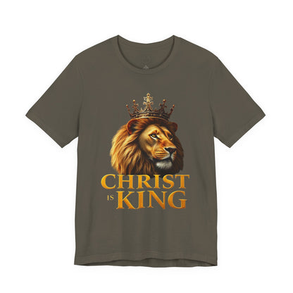 Christ is King Crowned Lion Tee – Inspirational Christian Shirt