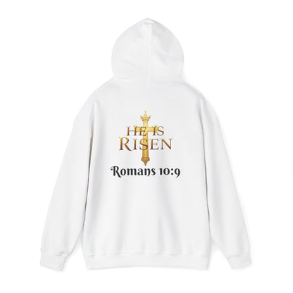 He Is Risen Men's Christian Hoodie (Dark Lettering)