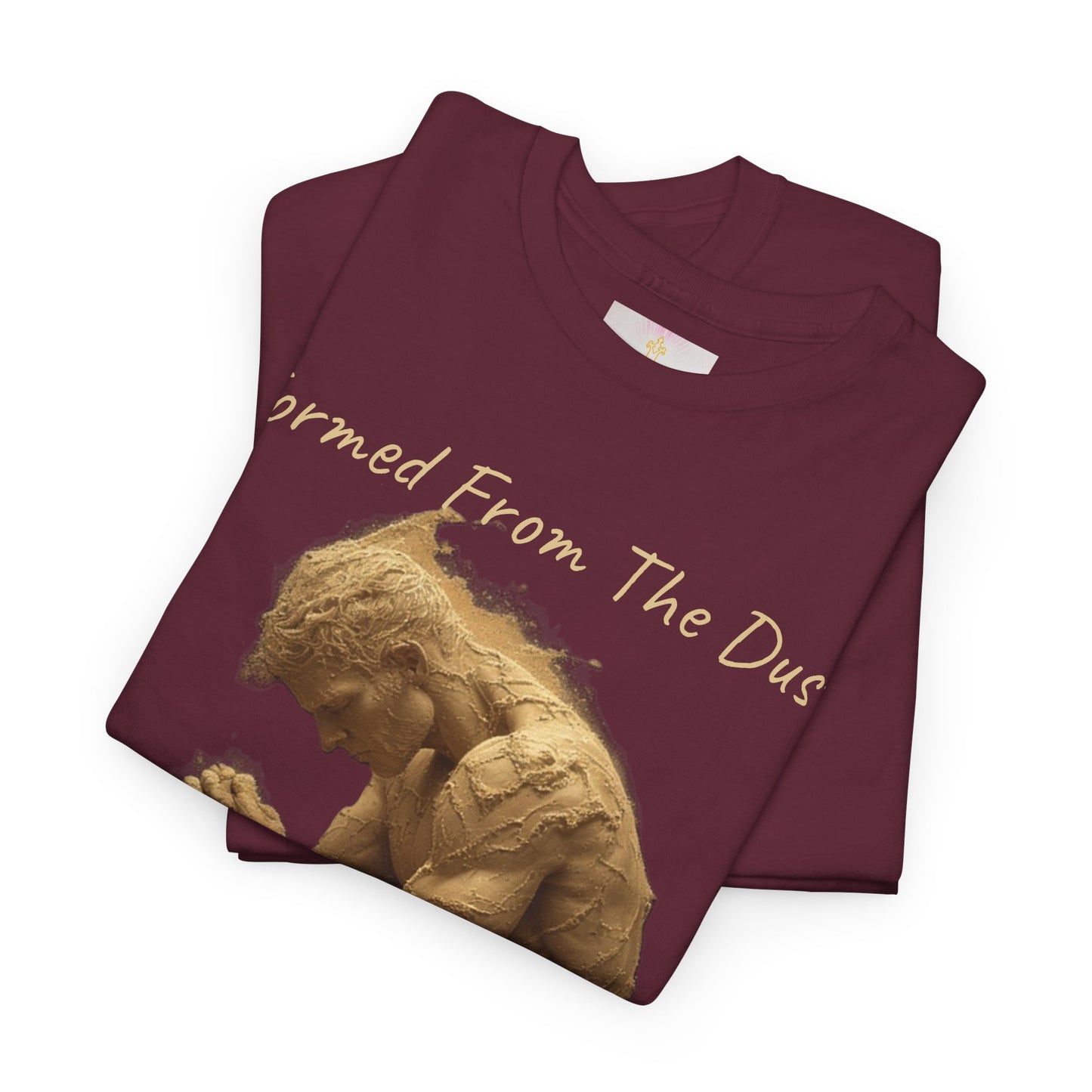 Formed from the Dust | Men’s Christian T-Shirt with Genesis 2:7 (Light Lettering)