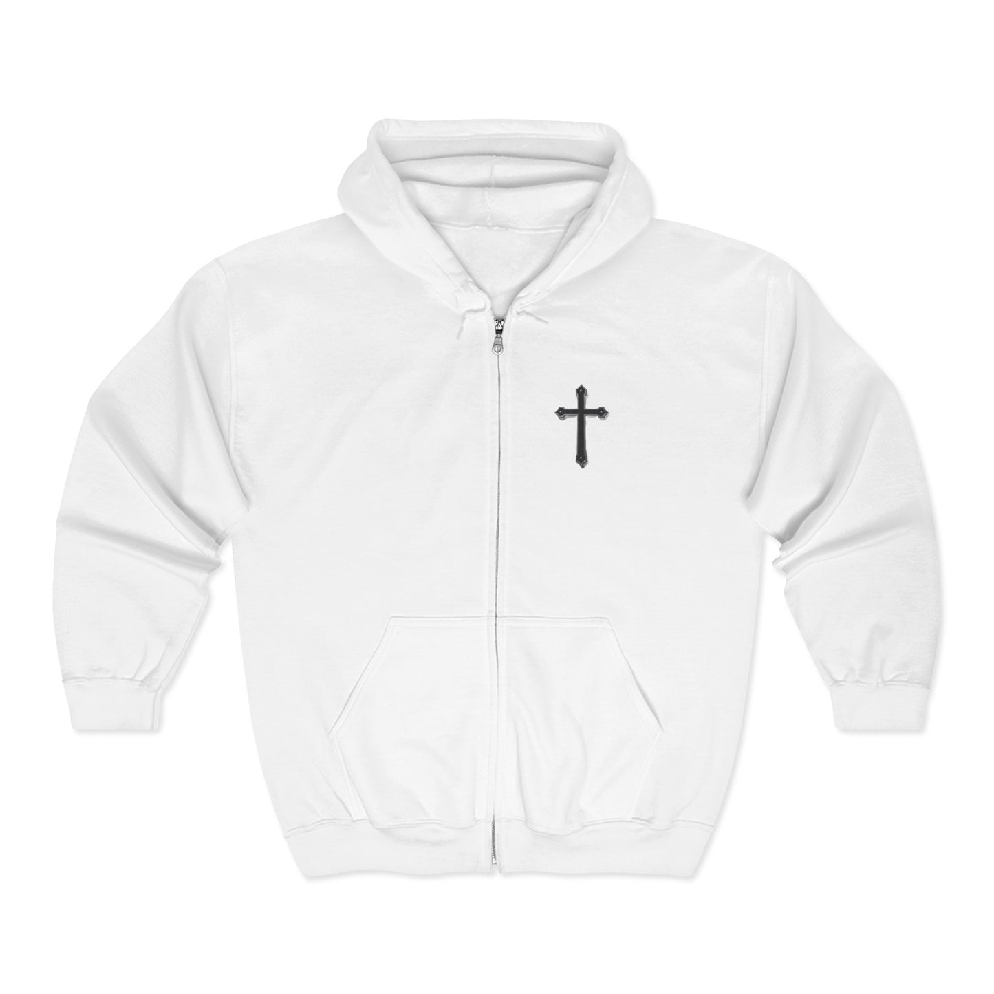 Men’s Black Cross Zip-Up Hoodie – Everyday Faith & Comfort