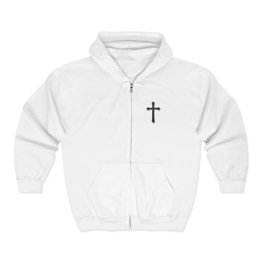 Men’s Black Cross Zip-Up Hoodie – Everyday Faith & Comfort