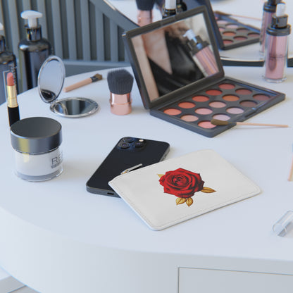 “Rose of Grace” | Women’s Mini Clutch – Red Rose Elegance