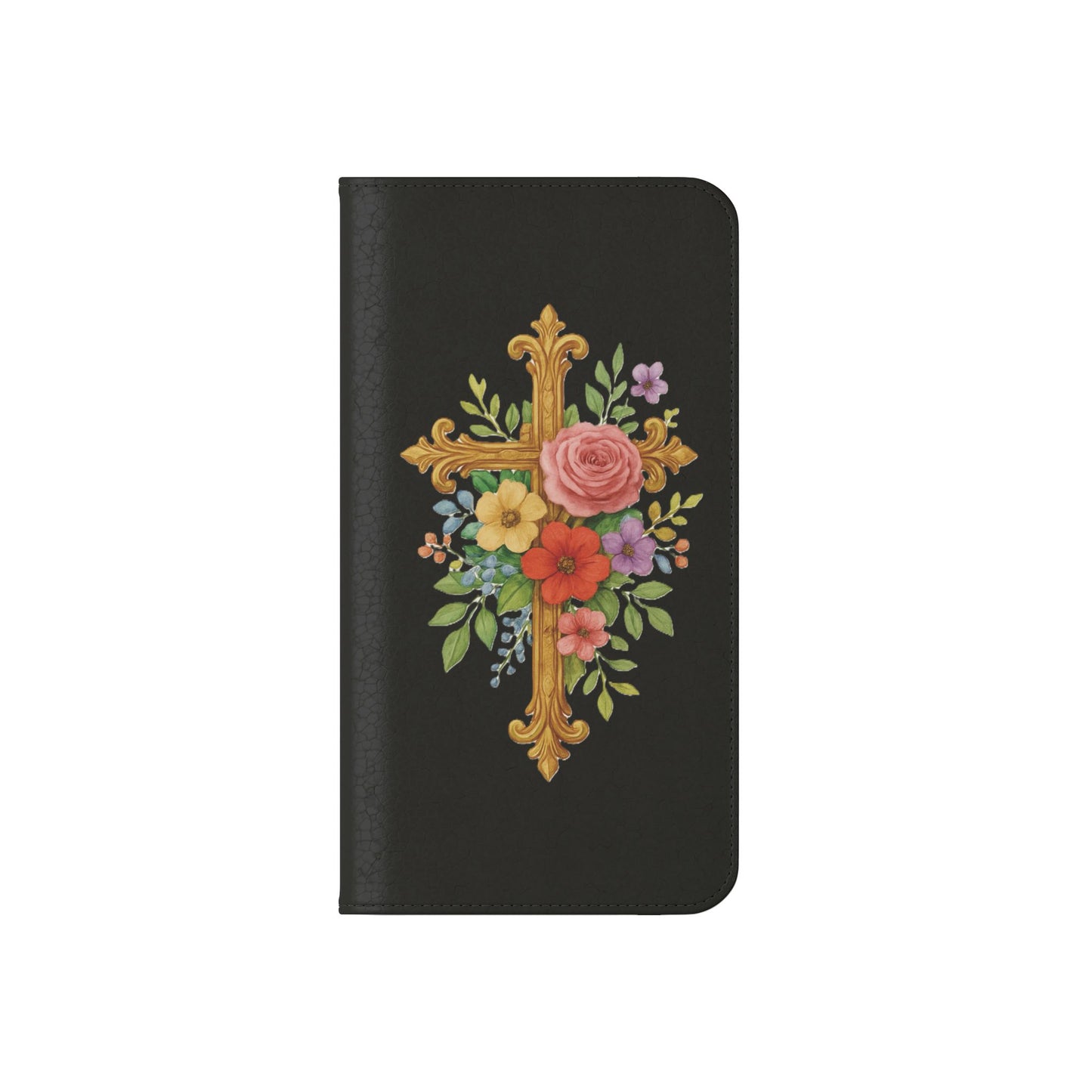 Floral Cross Wallet (black) Case for iPhone – Faith in Bloom