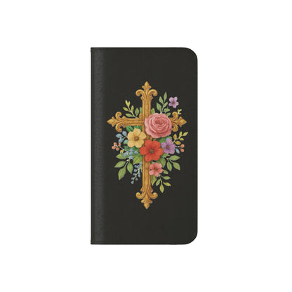 Floral Cross Wallet (black) Case for iPhone – Faith in Bloom