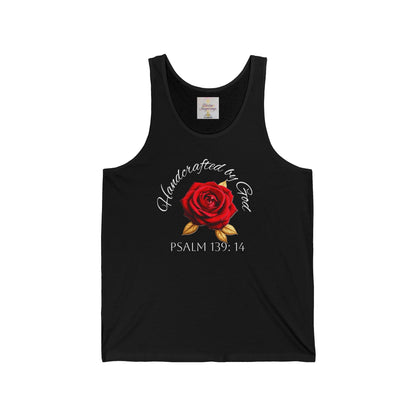 Handcrafted by God Rose Women's Tank – White Lettering