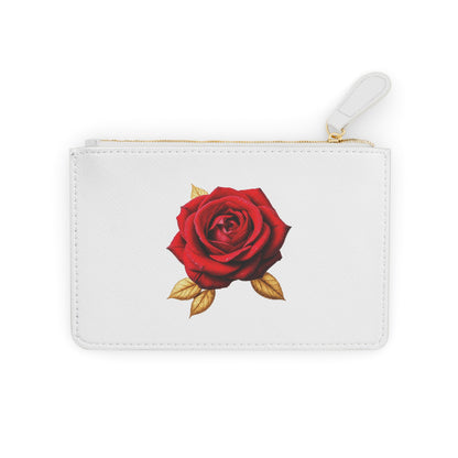 “Rose of Grace” | Women’s Mini Clutch – Red Rose Elegance