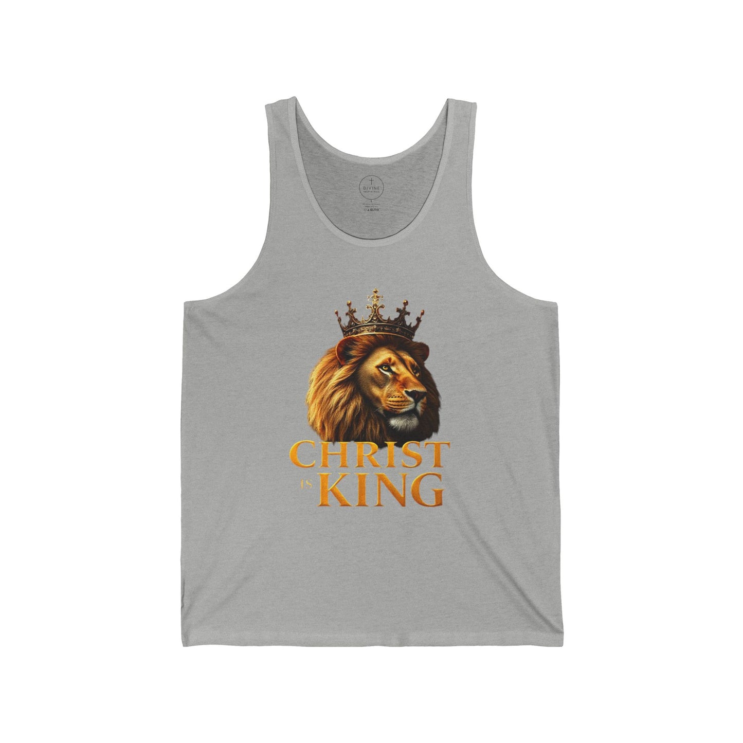 Christ is King – Men’s Christian Tank Top with Lion & Cross Design