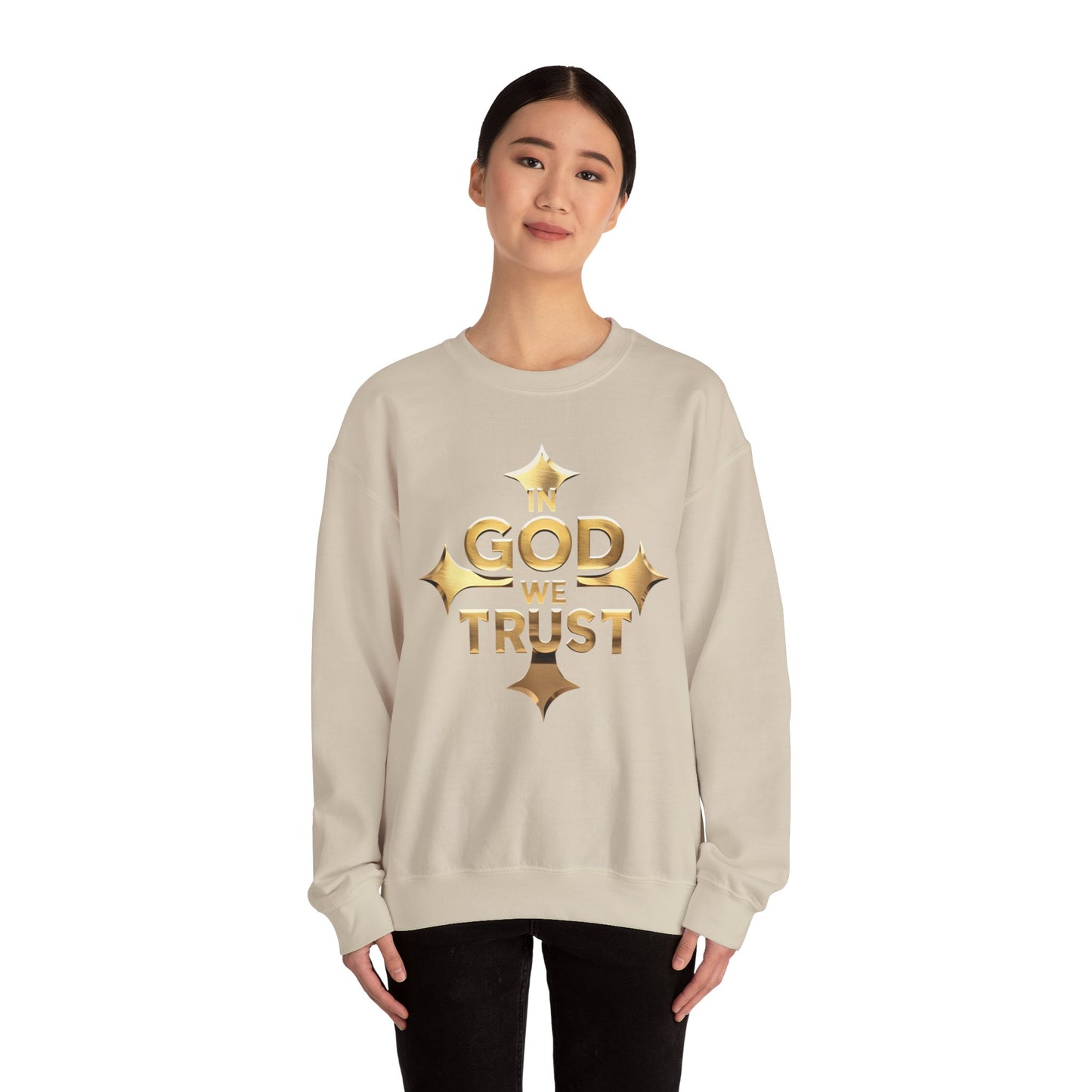 Golden Grace – “In God We Trust” Christian Women’s Sweatshirt