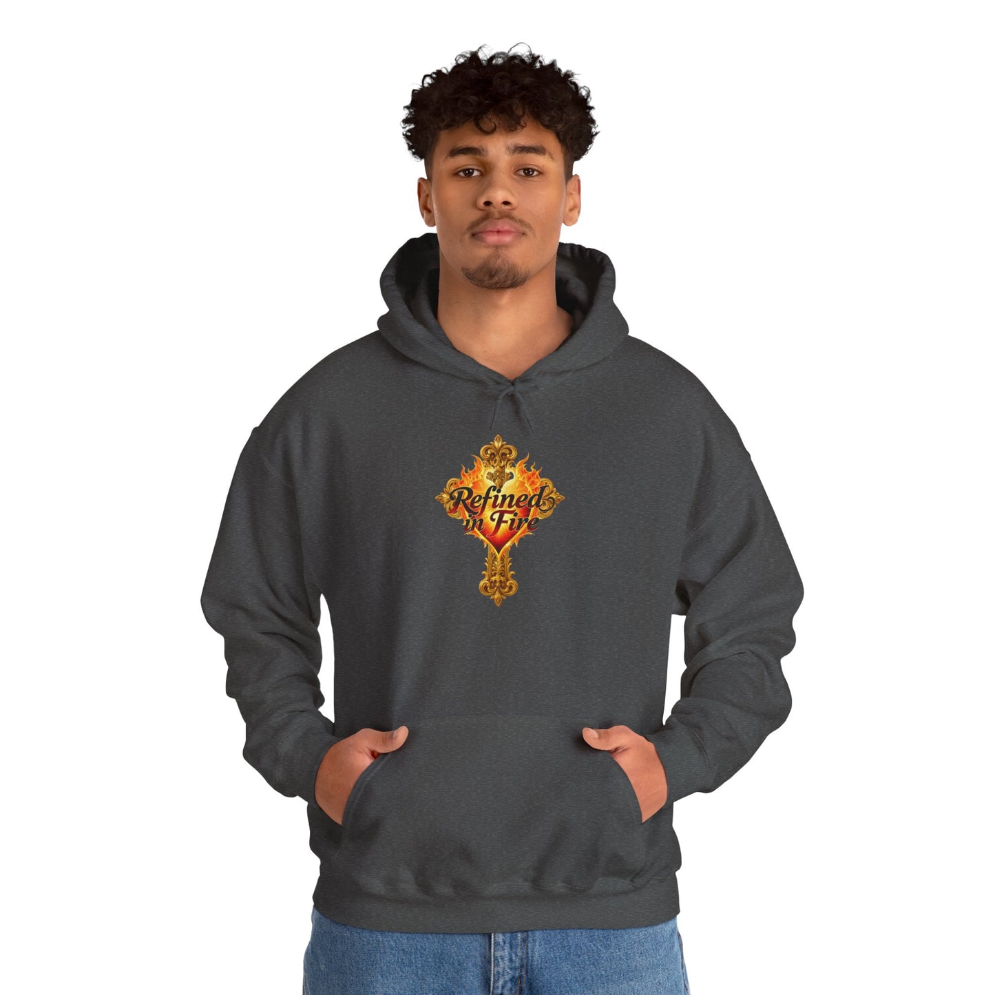 Refined by Fire - Men's Ornate Christian Hoodie