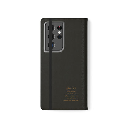 Floral Cross Wallet (black) Case for Samsung– Faith in Bloom