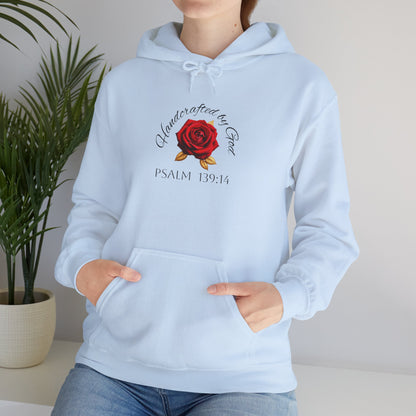 Handcrafted by God Rose Women's Hoodie (Dark Lettering)