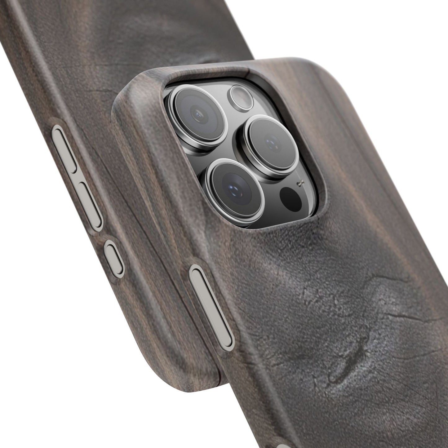 iPhone Snap Case – Dark Wood Grain Design