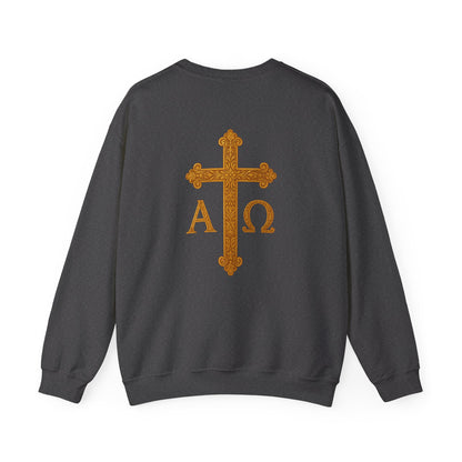 Christ is King – Women’s Christian Sweatshirt with Crowned Lion & Cross
