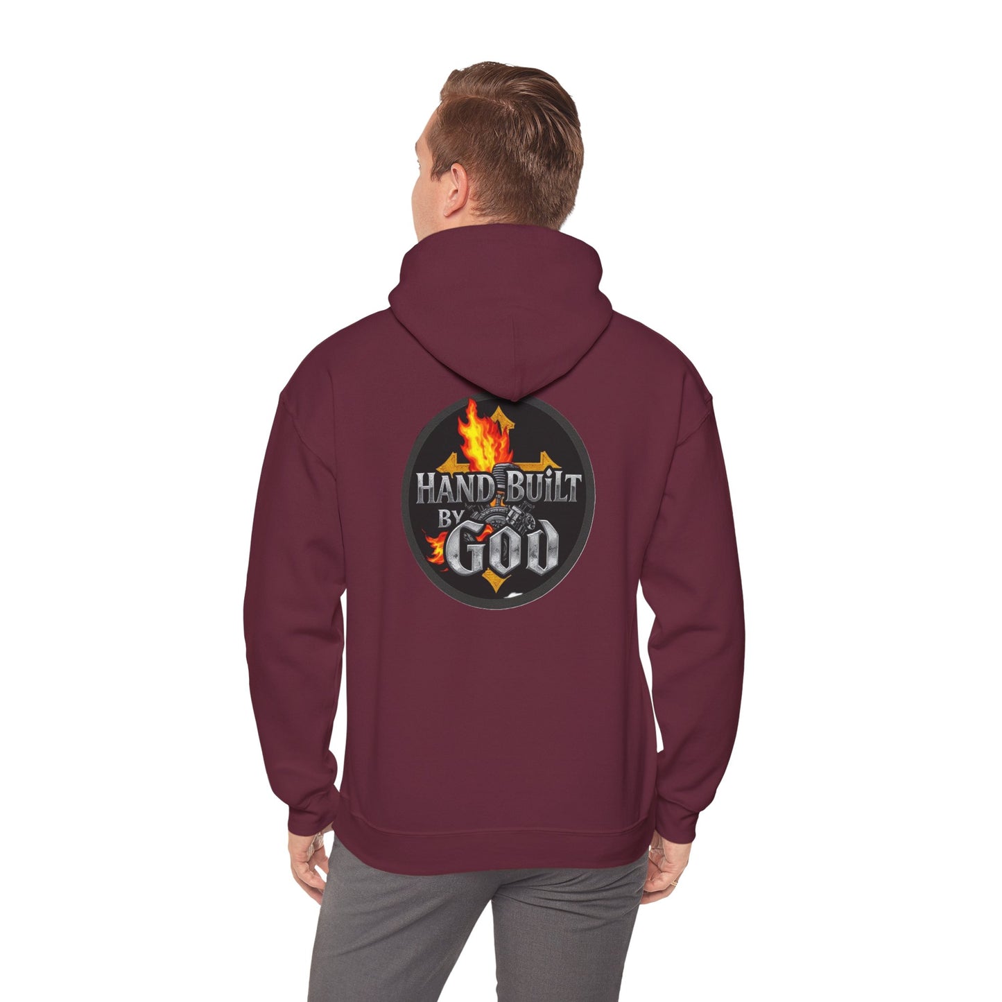 Hand Built By God - Bold Christian Men’s Hoodie