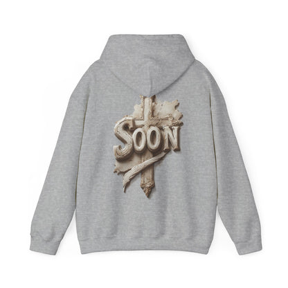 “Soon” Cross Women’s Hoodie – Back Print Christian Declaration