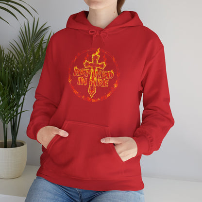 Women’s “Refined in Fire” Christian Hoodie – Flame Design Faith Pullover
